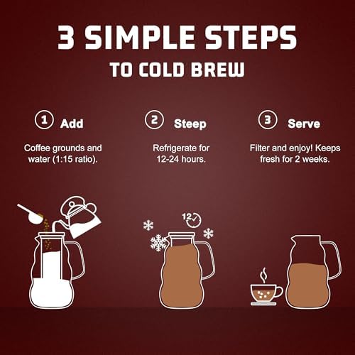 GWNF 2 L/68 oz Cold Brew Coffee Maker with 304 Stainless Steel Filter - Image 6