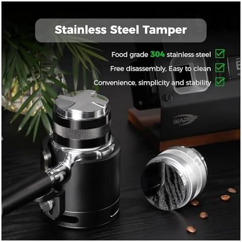 Coffee Tamper, 2 In 1 Adjustable Depth Espresso Distributor Tool Fit For 51/54/58mm Bottomless Portafilter(58.35mm fits 58mm,Silver) - Image 3