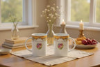 Porcelain Mug - Vintage Rose Design, 2 Piece Set - Image 6