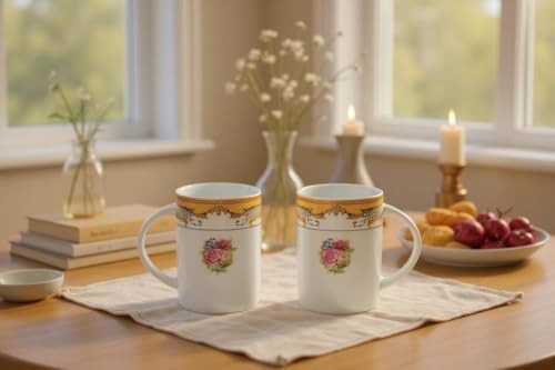 Porcelain Mug - Vintage Rose Design, 2 Piece Set - Image 6