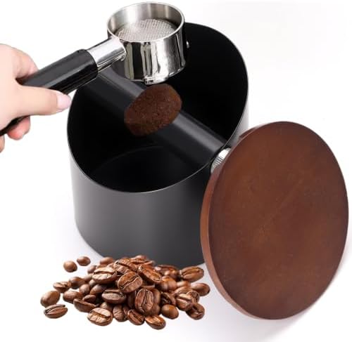 Coffee Knock Box with Lid,Stainless Steel Espresso Knock Box,Non-Slip Rubber Base,Removable Knock Bar by Unknown