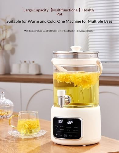 3L Glass Electric Kettle with Touch Screen Herbal Tea Kettle Adjustable Temperature 40-90°C 72-hour Heat Retention High borosilicate glass allows you to easily enjoy tea - Image 4