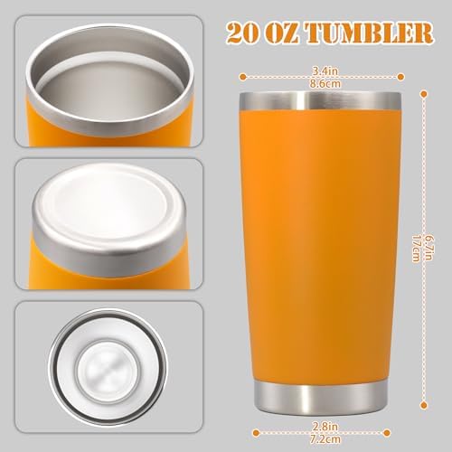 20 oz Tumbler Insulated Tumblers Stainless Steel Coffee Mug,Orange 12PCS - Image 5