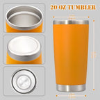20 oz Tumbler Insulated Tumblers Stainless Steel Coffee Mug,Orange 6PCS - Image 5