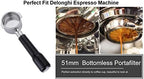 51mm Bottomless Portafilter for DeLonghi Espresso Machine Stainless Steel 51mm Portafilter 2 Ear for ECP3420/ECP3630/ECP3120/EC155/EC260/EC265/EC702 Handle-Plastic - Image 6
