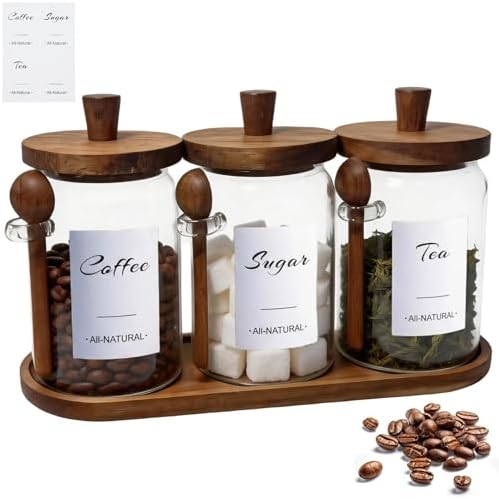 3-Pack 30oz Glass Coffee Container Set by Unknown
