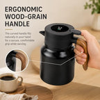 Insulated Coffee Carafe 1000ml, Thermal Coffee Carafe with Temperature Display and Tea Infuser, Carafe for Hot Water, Coffee, Milk, Juice, Office, Travel, Camping (Matte Black) - Image 3