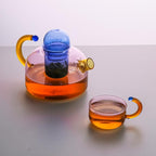 Glass Teapot Stovetop 13 OZ/400ml, Tea Pot with Removable Infuser, Colorful Clear Tea Kettle, Teapot Blooming and Loose Leaf Tea Maker Tea Brewer for Camping, Travel (Tea Pot-Pink) - Image 2