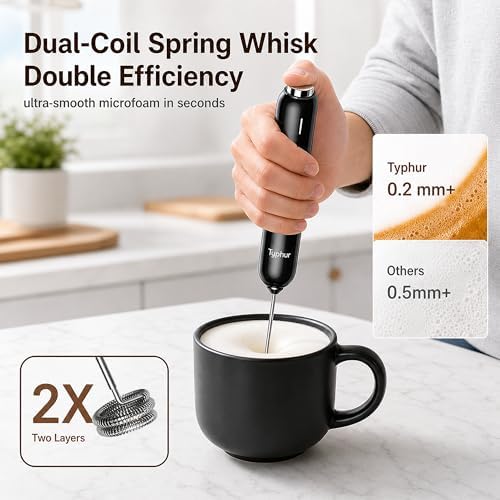InstaWhisk Upgraded Milk Frother with Variable Speed - Rechargeable Handheld Coffee Frother Wand with Detachable Whisks, Electric Drink Mixer for Latte, Cappuccino, Almond Milk, Protein, Navy Blue - Image 4
