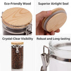 Glass Coffee Canister Set with Shelf & Spoon 2 Piece Coffee Containers for Coffee Bean Storage Airtight Seal, Coffee Bar Accessories Filter Holder for Kitchen Organization - Image 3