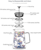 650ML with Thermal Insulation for Coffee Dried Flower Use Coffee Maker Premium Glass & Metal Press - Image 7