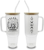 Sip-Sip Hooray! ACOTAR 40oz Glass Tumbler with Lid and Straw, Velaris Night Court Iced Coffee Cup, City of Starlight Bookish Gift for Fantasy Readers by Sip-SipHooray