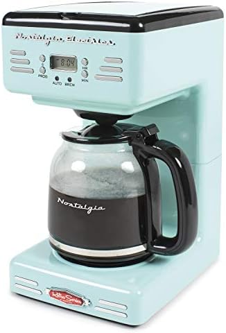 Nostalgia Retro 12-Cup Programmable Coffee Maker With LED Display, Automatic Shut-Off & Keep Warm, Pause-And-Serve Function, Aqua by Nostalgia