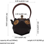 tetsubin Cast iron Tea Kettle workshop Healthy japanese Tea pot with Stainless Steel Infuser（40 oz） - Image 2