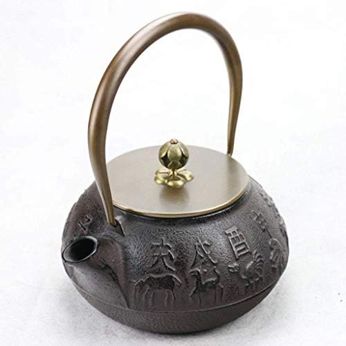 Cast Iron Teapot Iron Chinese Zodiac Iron Kettle Picture 1.2 Liter Teapot Brewing Tea Set - Image 6