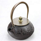 Cast Iron Teapot Iron Chinese Zodiac Iron Kettle Picture 1.2 Liter Teapot Brewing Tea Set - Image 6