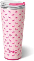 Swig Life 32oz Insulated Tumbler with Lid, Flamingos by SwigLife
