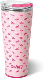 Swig Life 32oz Insulated Tumbler with Lid, Flamingos by SwigLife