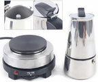 Espresso Coffer Maker Stainless Steel Moka Coffee Pot With Electric Stove Stovetop Expresso Percolator Easy To Clean Italian Cooker Induction Portable Cafeteria Classic Cafe Silver (4 cup) - Image 4