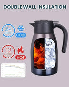 GiNT 51Oz Stainless Steel Thermal Coffee Carafe with Lid/Double Walled Vacuum Thermal Carafe / 12 Hour Heat Retention (Purple, 1.5L) - Image 4