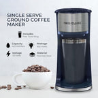 Single Cup Stainless Steel Coffee Maker for Ground Coffee in Navy with Double Insulated Stainless Steel Mug - Image 2