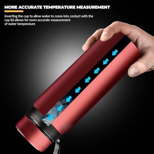40 oz Smart Water Bottles with Digital Temperature Display Coffee Tea Infuser Bottle LED Thermal Cup Double Walled Vacuum Insulated Stainless Steel Flask Leak Proof Travel Mug Keep Warm (red) - Image 4