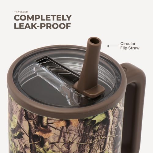 HydroJug Traveler 32oz, Insulated Tumbler with Handle & Straw, Woodland - Image 4