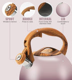 Tea Kettle for Stove Top, 3.2QT Whistling Tea Pots with Wood Parttern Handle, Stainless Steel Teapot for Home and Kitchen (Purple Gradient) - Image 2