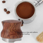 Coffee Distributor, Hand Coffee Leveler, 304 Stainless Steel Espresso Coffee Tamper with Rosewood Handle, Unifrpm Extraction Espresso Tamper, Mirror Polished Coffee Leveler for Coffee Lovers(53mm) - Image 7