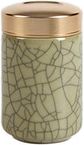 Tea Tins Caddy 2PCS Canister set with Airtight Lids Porcelain Can Home Kitchen Canisters for Tea Coffee Sugar Storage Loose Leaf Tea (Yellow, 4 Inch) by Handmade+Celadon