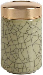 Tea Tins Caddy 2PCS Canister set with Airtight Lids Porcelain Can Home Kitchen Canisters for Tea Coffee Sugar Storage Loose Leaf Tea (Yellow, 4 Inch) by Handmade+Celadon