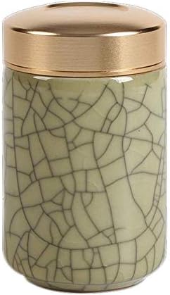 Tea Tins Caddy 2PCS Canister set with Airtight Lids Porcelain Can Home Kitchen Canisters for Tea Coffee Sugar Storage Loose Leaf Tea (Yellow, 4 Inch) by Handmade+Celadon