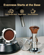 KOFIKOFI 51mm Espresso Tamper, 3 Spring Loaded 30lb Pressure Click Walnut - Image 2