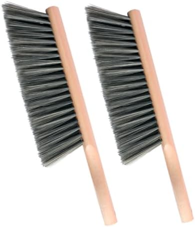 Soft Bench Brush Wooden Handle for Shop Counter Sofa 14" (2pcs Gray) by OakartHome