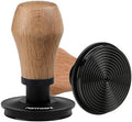 Normcore 58.5mm Coffee Tamper V4 - Titanium PVD Coated Ripple Base - 15lb/25lb/30lb Spring Loaded Tamper With Genuine Oak Wood Handle by NORMCORECOFFEETOOLS