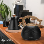 harriet Tea Kettle, Tea Pot for Stovetop, 2.5QT Whistling Kettle with 5-Layers bottom, Food Grade Stainless Steel Kettles with Hot-Resistant Handle Gas Electric Applicable, Black - Image 5