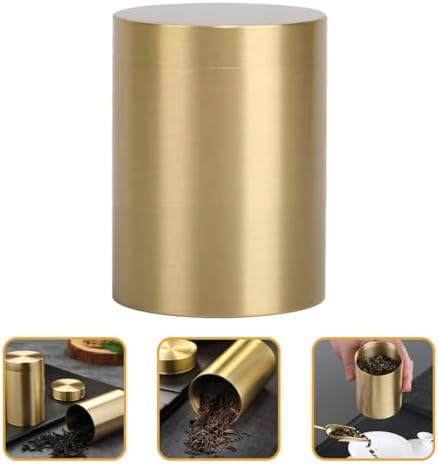balacoo Copper Tea Canister Medium Sealed Metal Food Storage Container Airtight Loose Leaf Tea Tin Kitchen Pantry Jar for Coffee Candy - Image 6