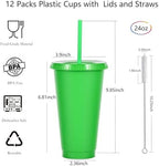 24 oz Reusable Plastic Cups, Custom Cups for Party with Lids and Straws, 24 Pack Iced Coffee Travel Mugs or Mean Girls Party Tumblers, Leak-Proof Coffee Travel Mug (24, Mixed) - Image 2
