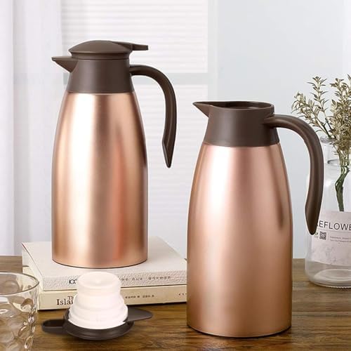 68oz Coffee Carafe Insulated, Coffee Carafe for Keeping Hot, 2 Pack Gold - Image 7