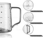 High Borosilicate Glass Milk Frothing Pitcher with Measurement,20oz/600ml Hammer Heat Resistant Coffee Latte Art Steaming Barista Jug,Stovetop & Microwave Safe Transparent Handle(work stove) - Image 5