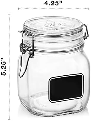 Bormiolio Rocco Clear Jar with Chalkboard, 25.3 Oz (Pack of 5) - Image 7