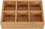 Bamboo Tea Bag Organizer with 6 Compartments for Drawer Pantry by levemolo