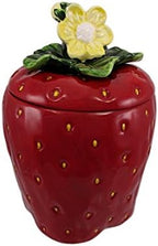 Tuscany Strawberry Shaped Hand Painted Ceramic Cookie Jar 10"H, 83576 By ACK by ACKTradingCo