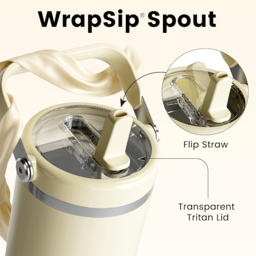 Fjbottle WrapSip 40 oz Insulated Tumbler with Flip Straw and Handle - Image 3