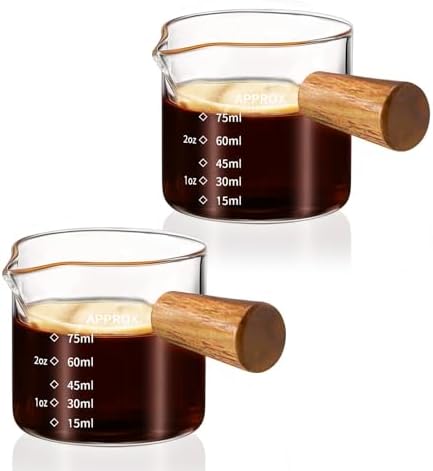 YARRAMATE 100ML Metal Measuring Cups (White) & 100ML Glass Measuring Cups - Image 6