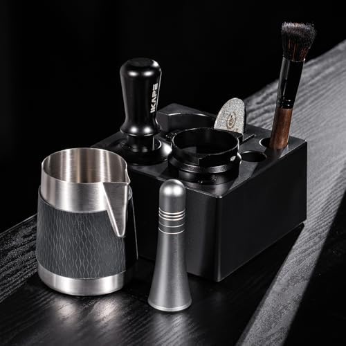 IKAPE 53MM Espresso Tamper Kit 6 in 1, Coffee Tamper, WDT Tool, Magnetic Dosing Funnel, Puck Screen, Milk Pitcher, Cleaning Brush - Image 6