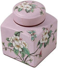 Coffee Bean Storage Canister with Airtight Lid, Decorative Ceramic Tea Jar with Vintage Floral Pattern, Sugar Container & Spice Jar for Kitchen Countertop, Cabinet or Shelf - Pink & 30oz by Unknown