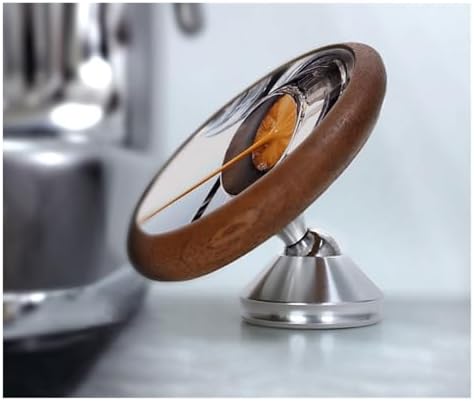 Espresso Extraction Shot Mirror Magnetic， Bottomless Portafilter Lens Flow Rate Observation Coffee Machine Accessories(Walnut Black Base) - Image 2