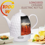 Ceramic Electric Kettle 1 Quarts, 1000W Hot Water Boiler, Automatic Shut-off, BPA-Free, Teapot Rapid Boil For Coffee & Tea, Boil-Dry Protection, White Gooseneck - Image 3