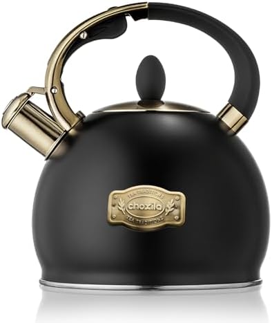 choxila Stovetop Tea Kettle - 2.64 Quart Whistling Tea Pot for Stove Top, Stainless Steel Tea Kettle for All Stovetops Including Induction, Gas, Electric | Ergonomic Pouring Design by choxila
